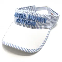 ★値下げ★マスターバニー サンバイザー 白×ライトブルー ストライプ コットン100％ FR  ゴルフウェア MASTER BUNNY EDITION