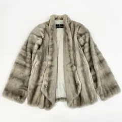 16j20 LANVIN ランバン SAGA MINK サガミンク サファイヤミンク 毛皮コート ミンクファー ファーコート グレー レディースk02iのサムネイル