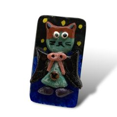 手作りブローチ　猫