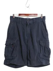 【お得なクーポン配布中!】 ポロ ラルフローレン カーゴ ショーツ メンズ 30 ヴィンテージ 加工 ショートパンツ コットン チノパン ミリタリー ノータック ポロチノ 紺