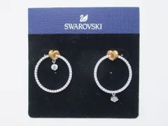 B24-1765 SWAROVSKI スワロフスキー ライフロング ハートフープピアス 5517933 ラインストーンピンクゴールド×シルバーカラー レディース アクセサリー 箱・タグ付き 中古 金沢バイパス店