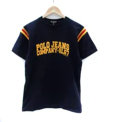 ポロジーンズ ラルフローレン POLO JEANS Tシャツ カットソー ラウンドネック 半袖 プリント 170 紺 ネイビー 黄色 イエロー /HO30 男の子