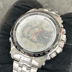 EDIFICE 【中古】 動作保証 CASIO EQW-M710 MULTI BAND 6 TOUGH SOLAR カシオ エディフィス 電波時計 腕時計 ブラック ホワイト / 301013