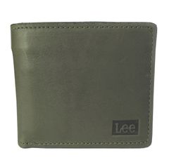 新品アウトレット　LEE レザーウォレット　グリーン　二つ折り 財布 メンズ オイルダコタ革 イタリアンレザー 高級 シンプル 収納力