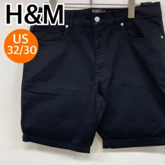 H&M エイチアンドエム パンツ ショートパンツ デニム ブラック メンズ US32/30サイズ 【CB572】