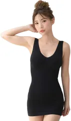 Smile lala(スマイル ララ) ブラトップ タンクトップ カップ 付き レディース 女性 下着 インナーレディースタンクトップ トレーニングウェア ピラティス パット付きタンクトップ タンクトップブラトップ(ブラック,  XL)