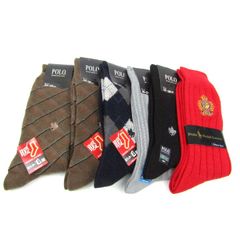 POLO/ポロバイラルフローレン 靴下 6点セット 未使用 クルーソックス ブランド まとめて 大量 メンズ