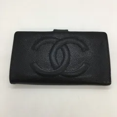 ◎◎CHANEL シャネル キャビアスキン デカココ がま口 財布 ブラック