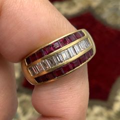 K18 ルビー　ダイヤモンドリング　バゲットダイヤ　11.5g 約19.5号