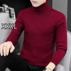 [XXXL]メンズ ファッション 服 男性用 オシャレ シンプル 大人 かっこいい 大きいサイズ ストリート 紳士服 バーガンディ インナー シャツ タートルネックセーター 干支 服