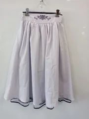 ピ16●axesfemme●アクシーズファム●レディース●ひざ丈●フレアスカート●レース●刺繍●sizeM●薄紫