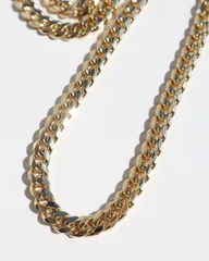 gold color chunky 喜平 gourmette chain vintage necklace K18GP ゴールドカラー チャンキー 喜平 チェーン ヴィンテージ ネックレス 7㎜