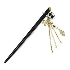 一本差し 髪飾り 成人式 振袖 前撮り 袴 浴衣 かんざし 桜 さくら 黒 ゴールド パール 玉簪 格子 ちりめん リーフ 葉 チェック No.10-1052