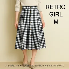 AB0277 【美品】 RETRO GIRL  レトロガール ギンガムチェックスカート Mサイズ