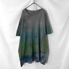 タイダイ染め 一点物 Tシャツ フェード グランジ ボロ リメイク 古着 ブラック