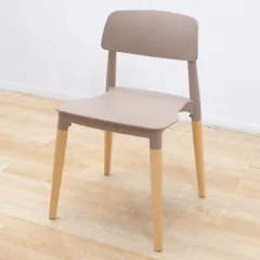 ダイニングチェア スタッキングチェア グレージュ 木製 肘無 椅子 北欧風 カフェ おしゃれ ミーティングチェア EG17539 中古オフィス家具