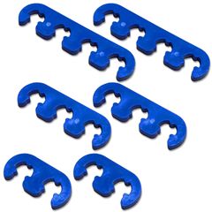 Morisho プラグコード セパレーター ワイヤーセパレーター 7mm - 8mm プラグコードホルダー ホースセパレーター まとめる クリップ クランプ 青
