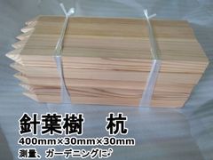 針葉樹　木杭　300mm×40mm×40mm　50本　測量・ガーデニング用