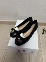 【未使用級★箱付】Dior バレエシューズ バレリーナ 22cm 黒 リボン 未使用級 箱付】Dior バレエシューズ バレリーナ 22cm 黒 リボン