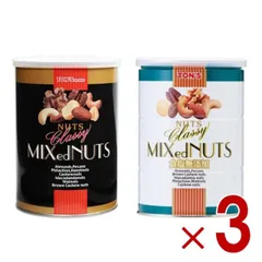 東洋ナッツ食品 クラッシーミックスナッツ 360g 缶 アーモンド カシュー クルミ マカデミア ヘーゼル ピカン アソートセット 2種 各3個