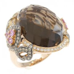 750PG/750BG スモーキークオーツ リング 21.55CT