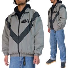 米軍 U.S.ARMY フィットネスジャケット army メンズ アウター ブルゾン 大きいサイズ ナイロン ミリタリージャケット スポーツ トレーニング リフレクター おしゃれ ミドル シニア 40代 50代 60代 ミリタリー ワーク系