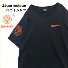 Jägermeister  イエガーマイスター　tシャツ　企業ロゴ　袖ロゴ　胸ロゴ　襟元ロゴ  Tシャツ　L