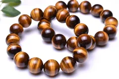 ５A高品質 イエロータイガーアイ 14mm ブレスレット 1個売り パワーストーン 天然石 _B597-14