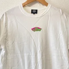 (^w^)b VANS OFF THE WALL バンズ ヴァンズ クルーネック コットン 半袖 Tシャツ ティーシャツ 上着 ラフ カジュアル ストリート アメカジ スポーティー 綿100% シンプル ホワイト 白 メンズ 男性 サイズM