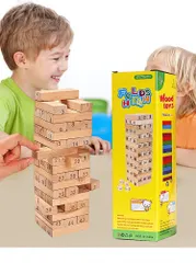 ジェンガ ドミノ サイコロ付き パズル 高齢者 ゲーム 脳トレ 子供 大人 おもちゃ 立体パズル 子供の日 敬老の日 記憶 トレーニング 右脳 学習 老化 防止 知育玩具 学習玩具 プレゼント　フライングタイガー　ミニジェンガ スタッキング　タワーのサムネイル