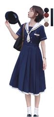 新品 [株式会社豊作] セーラー服 ワンピース jk 制服 半袖 女子高生 学生服 学園風 ４点セット 写真 撮影 記念 発表会 祭り