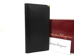 ■新品■未使用■ Salvatore Ferragamo フェラガモ HT 225656 レザー 二つ折り 長財布 ウォレット メンズ ブラック系 BG9592のサムネイル