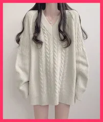 【スタッフおすすめ！】 ケーブルニットチュニック ワンピースミニ ロングニット 秋冬/ドロップショルダー/ショートワンピース レディース 韓国 Vネックニットセータ おすすめ おしゃれ　かわいい　人気 WANGYUE-039