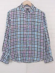 ◇ ◎ BEAMS HEART ビームスハート チェック 長袖 シャツ サイズS ホワイト パープル マルチ メンズ P  【中古】 【1209090005516】