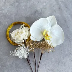 水引入り胡蝶蘭髪飾り　和装　成人式　卒業式