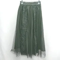 ◇ ⊂ MAJESTIC LEGON マジェスティックレゴン チュール レース ロング フレア スカート サイズM ブラック レディース E  【1412260006880】