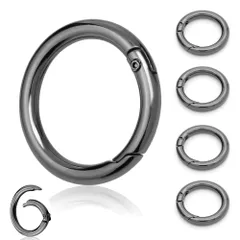 【人気商品】[GUANGUAN] カラビナ 丸型 サークルカラビナ 5個セット キーリング 丸カン キーホルダー 亜鉛合金 バッグ チャーム アウトドア 鍵