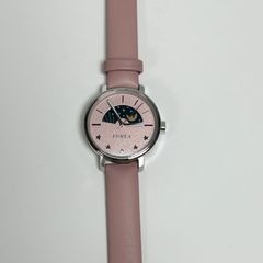 未使用【FURLA フルラ】腕時計 レディース ピンクシルバーラメ レザーバンド