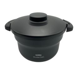 サーモス 真空保温調理器 シャトルシェフ 2.8L (3~5人用) ブラック 【調理鍋ふっ素コーティング加工】 KBJ-3000 BK 中古 ４