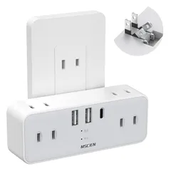 USB コンセント 分岐 電源タップ usb付き 6個AC口 1個usb-c 2個usb-a メサインMSCIEN 蛸足 コンセントプラグ タコ足 マルチタップ 雷ガード 充電タップ 電源コード oaタップ 1