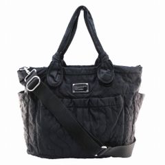 MARC BY MARC JACOBS マークバイマークジェイコブス ロゴ キルティング トートバッグ ショルダー マザーズ 黒 レディース 【中古】
