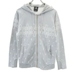 アディダス 長袖 スウェット ジップパーカー S グレー adidas レディース 古着 【240417】