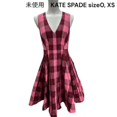 未使用　ケイトスペード　KATE SPADE  チェック柄　美シルエット　ワンピース　0、 XS レディース　S5P608