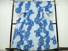 2001年 エイプ× 千總 友禅着物 ABCカモ サル 浴衣 帯 ブルー 青 | Mercari