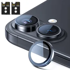 【迅速発送】NIMASO カメラフィルム iPhone 17/iPhone 16/iPhone 16 Plus 用 カメラ保護 耐衝撃 ARコーティング 高透過率 黒縁取り 露出オーバー防止 キズ防止 レンズカバー (ブラック) アイフォン17/16/16プラ