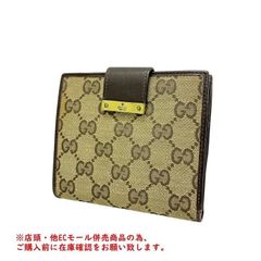 ※併売商品※◆中古◆GUCCI【グッチ】GGキャンバスWホック財布 二つ折り財布 キャンバス レザー ベージュ レディース　M1035