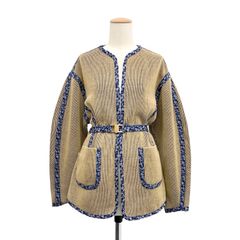 未使用品 2024SS Mame Kurogouchi マメクロゴウチ Double Face Floral Detail Knitted Jacket 伊万里ニットジャケット 2 MM24SS-KN011