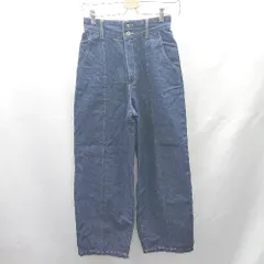 ◇ Θ AMERICAN HOLIC アメリカン ホリック ハイウエスト ワイド デニムパンツ サイズS インディゴ レディース E  【1412090063398】