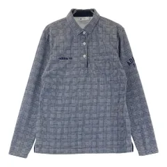 サイズ：M ADIDAS GOLF アディダスゴルフ  長袖ポロシャツ チェック総柄 ネイビー系 [240101393613]# ゴルフウェア レディース ストスト