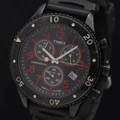 R7-2949 TIMEX クロノグラフ 腕時計 ブラック/レッド T6 - メルカリ